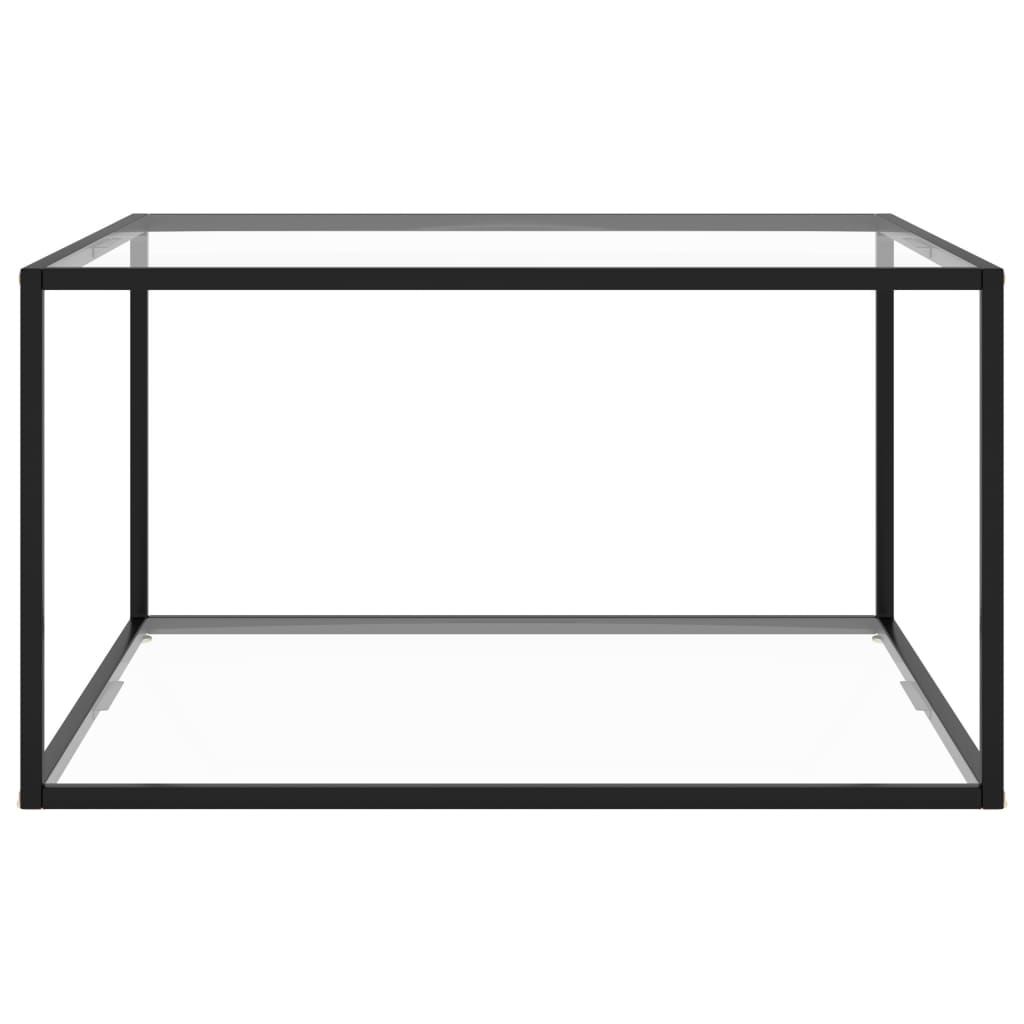 Couchtisch Schwarz mit Hartglas 90x90x50 cm