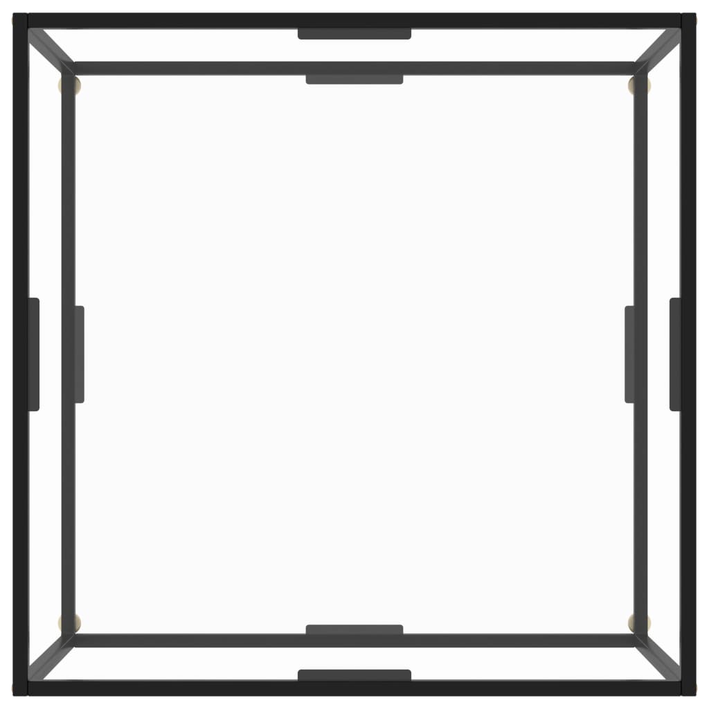 Couchtisch Schwarz mit Hartglas 90x90x50 cm