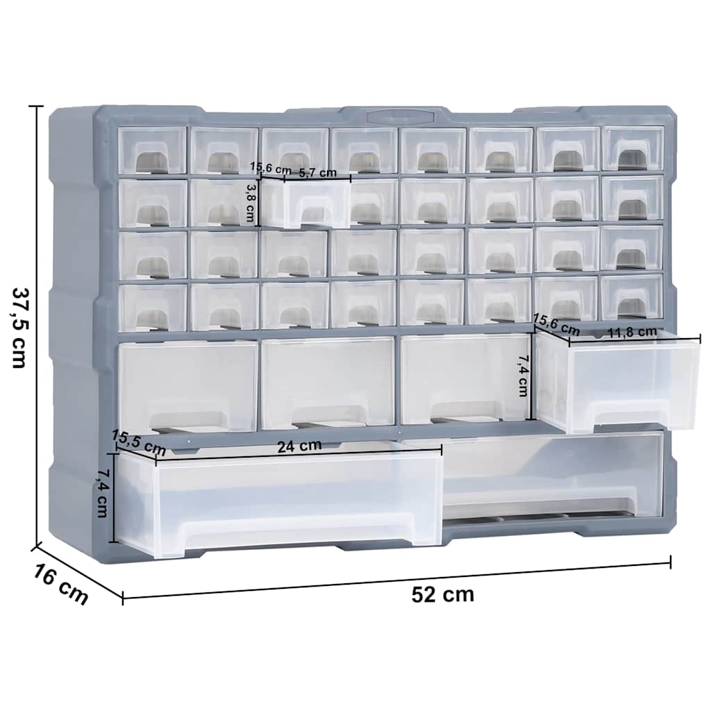 Multi-Schubladen-Organizer mit 38 Schubladen 52x16x37,5 cm