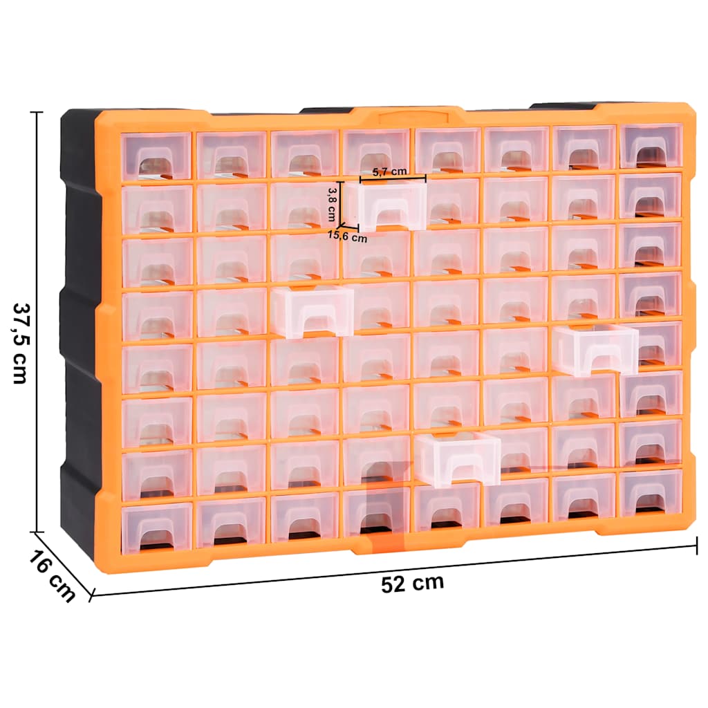 Multi-Schubladen-Organizer mit 64 Schubladen 52x16x37,5 cm
