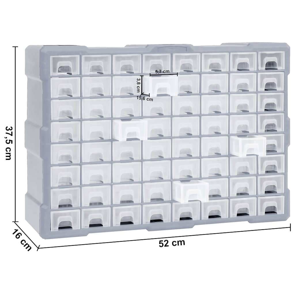 Multi-Schubladen-Organizer mit 64 Schubladen 52x16x37,5 cm