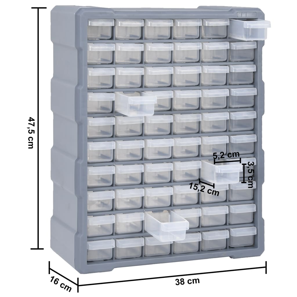 Multi-Schubladen-Organizer mit 60 Schubladen 38x16x47,5 cm