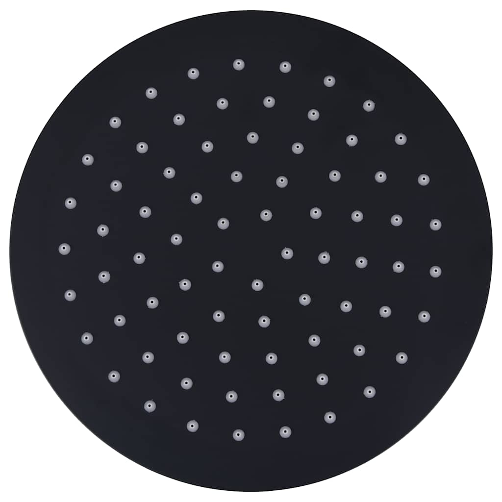 Regenbrause Edelstahl 20 cm Rund Schwarz