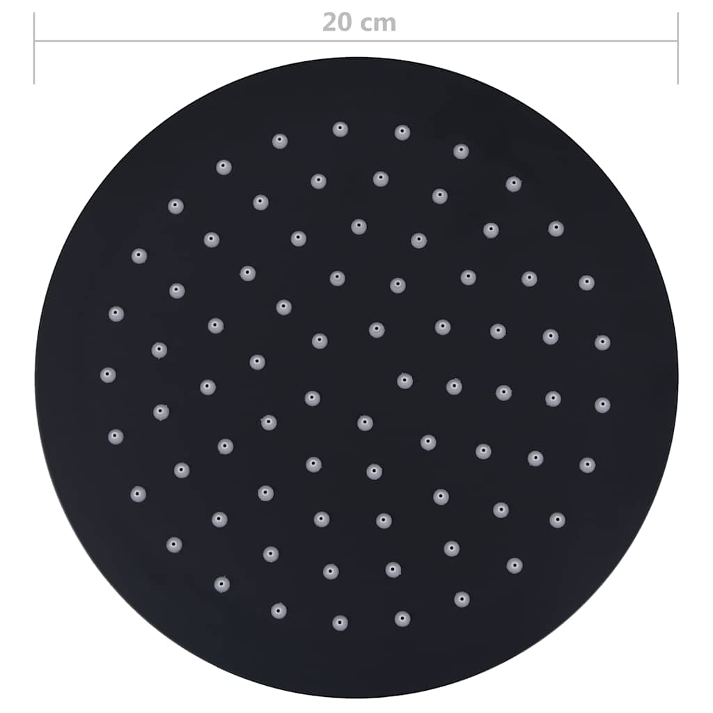 Regenbrause Edelstahl 20 cm Rund Schwarz