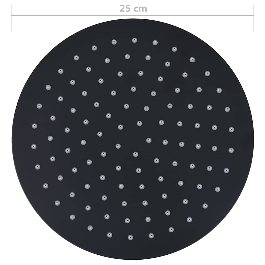 Regenbrause Edelstahl 25 cm Rund Schwarz