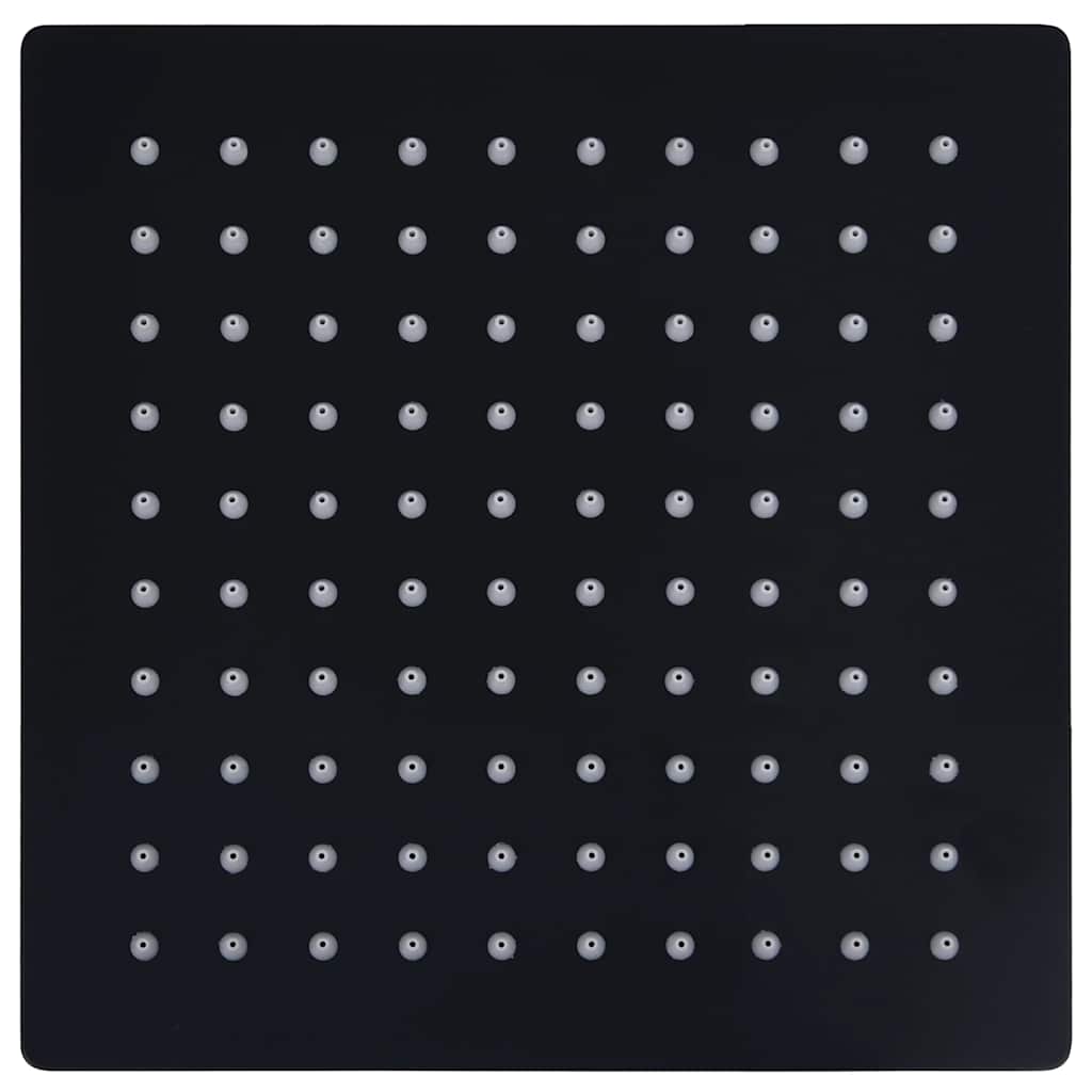 Regenbrause Edelstahl 20x20 cm Quadrat Schwarz