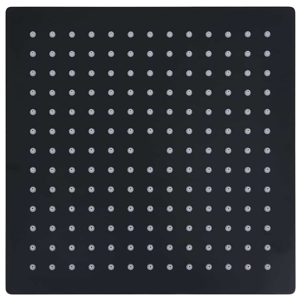 Regenbrause Edelstahl 25x25 cm Quadrat Schwarz