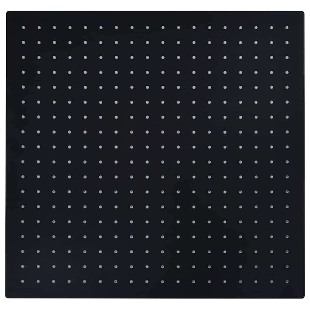 Regenbrause Edelstahl 50x50 cm Quadrat Schwarz
