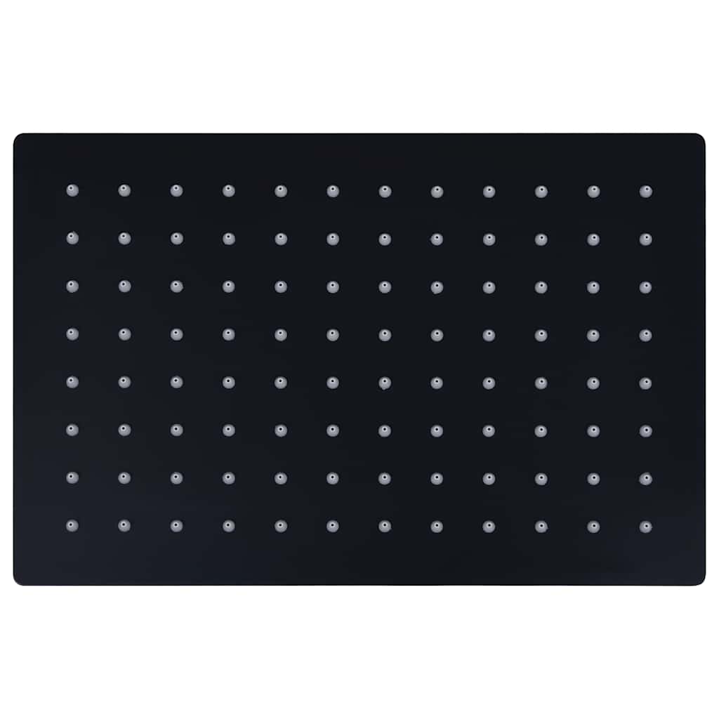 Regenbrause Edelstahl 30x20 cm Rechteckig Schwarz