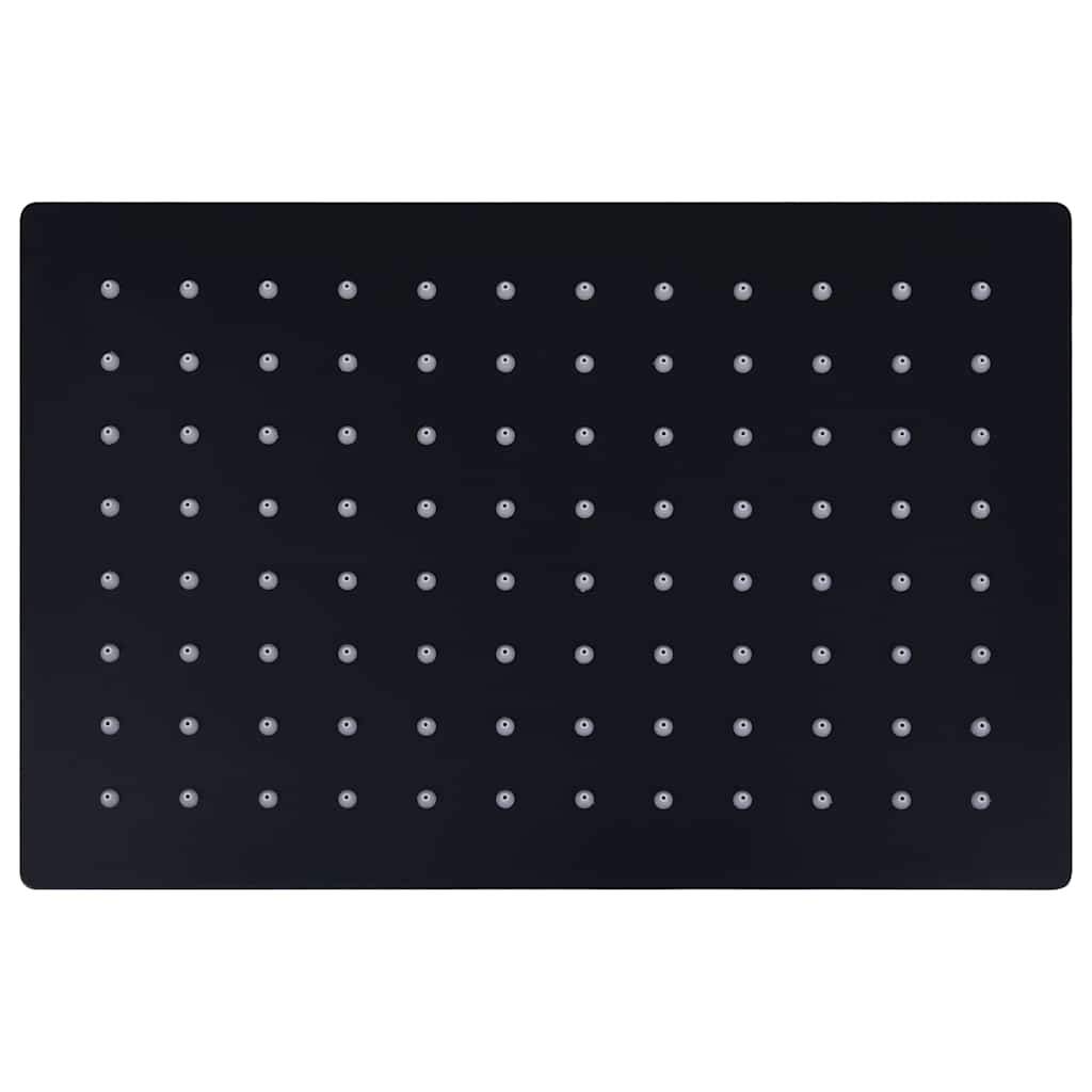 Regenbrause Edelstahl 30x20 cm Rechteckig Schwarz