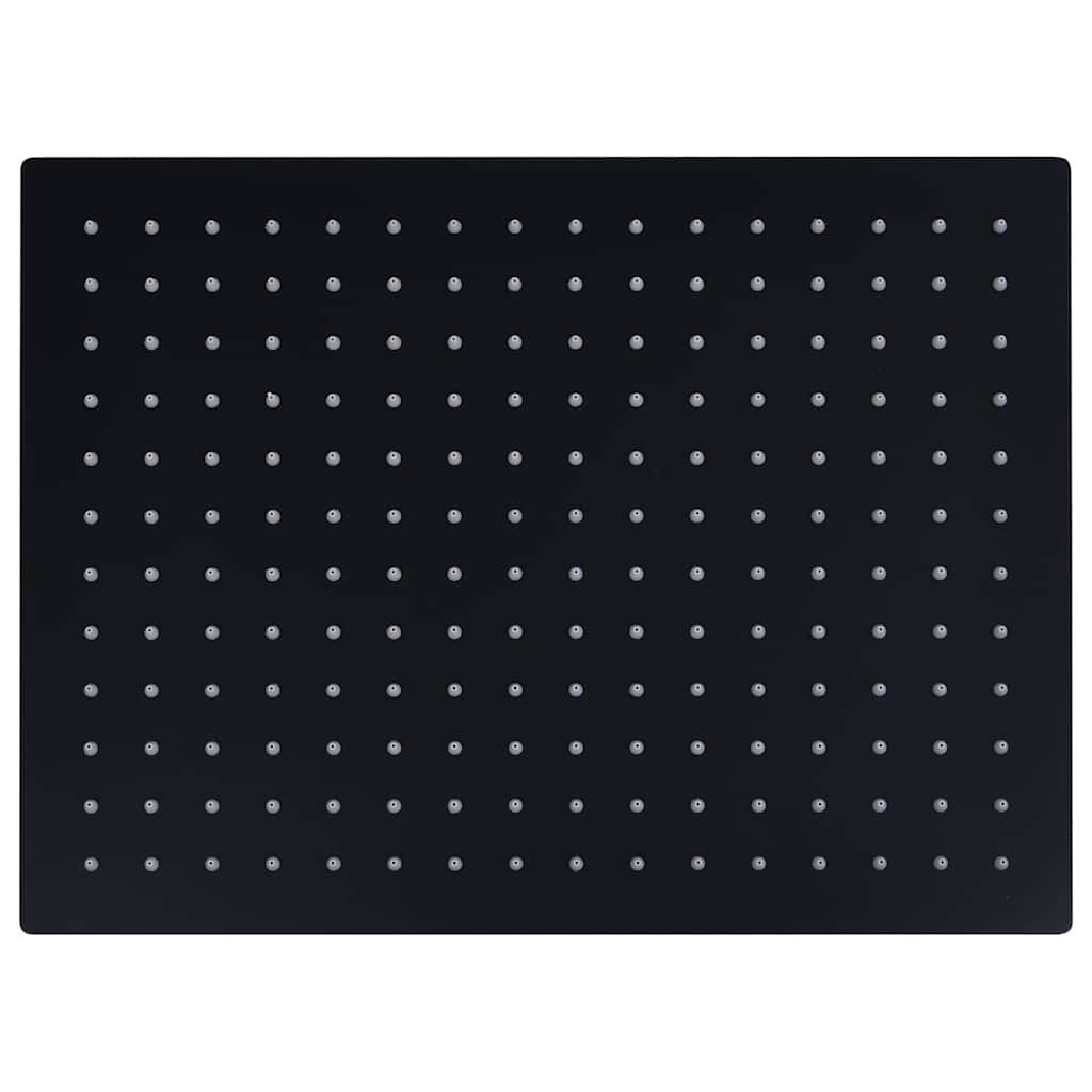 Regenbrause Edelstahl 40x30 cm Rechteckig Schwarz