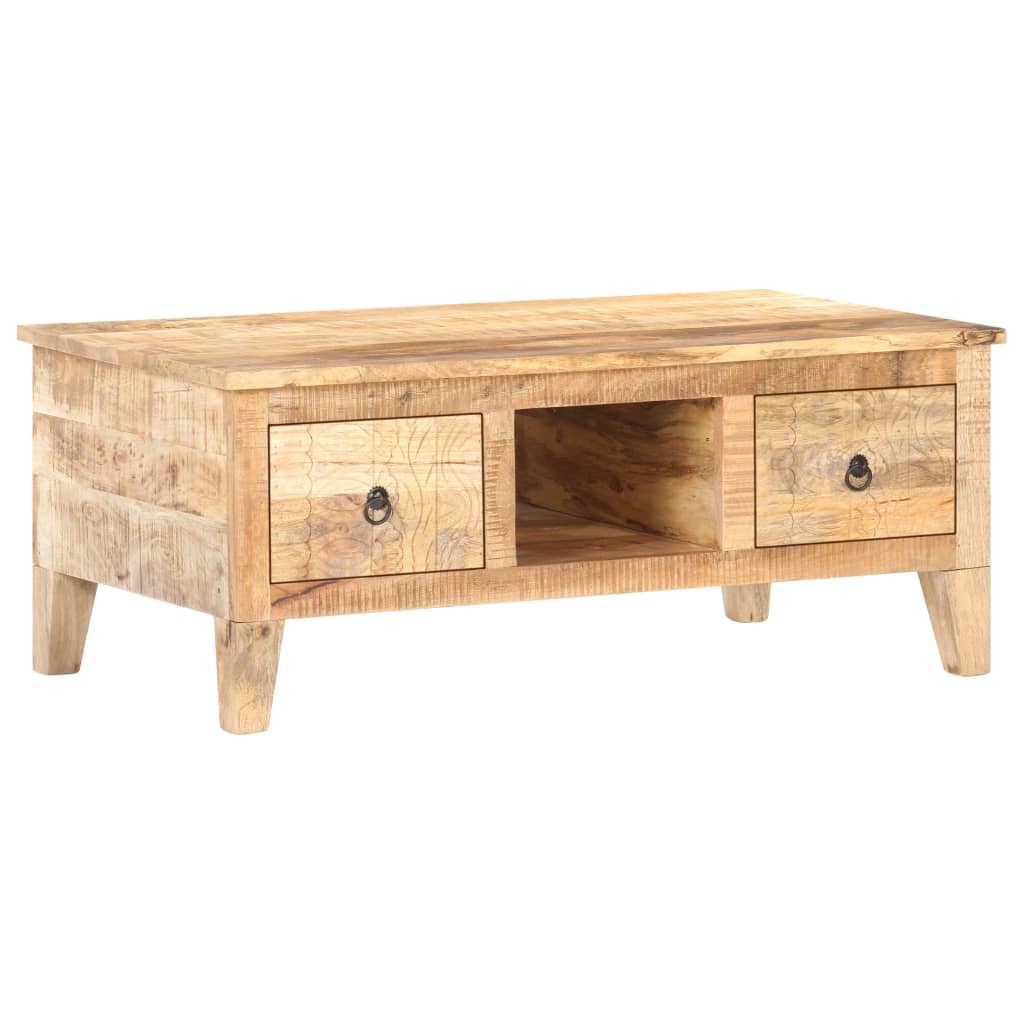 Table basse 100x55x40 cm Bois de manguier brut