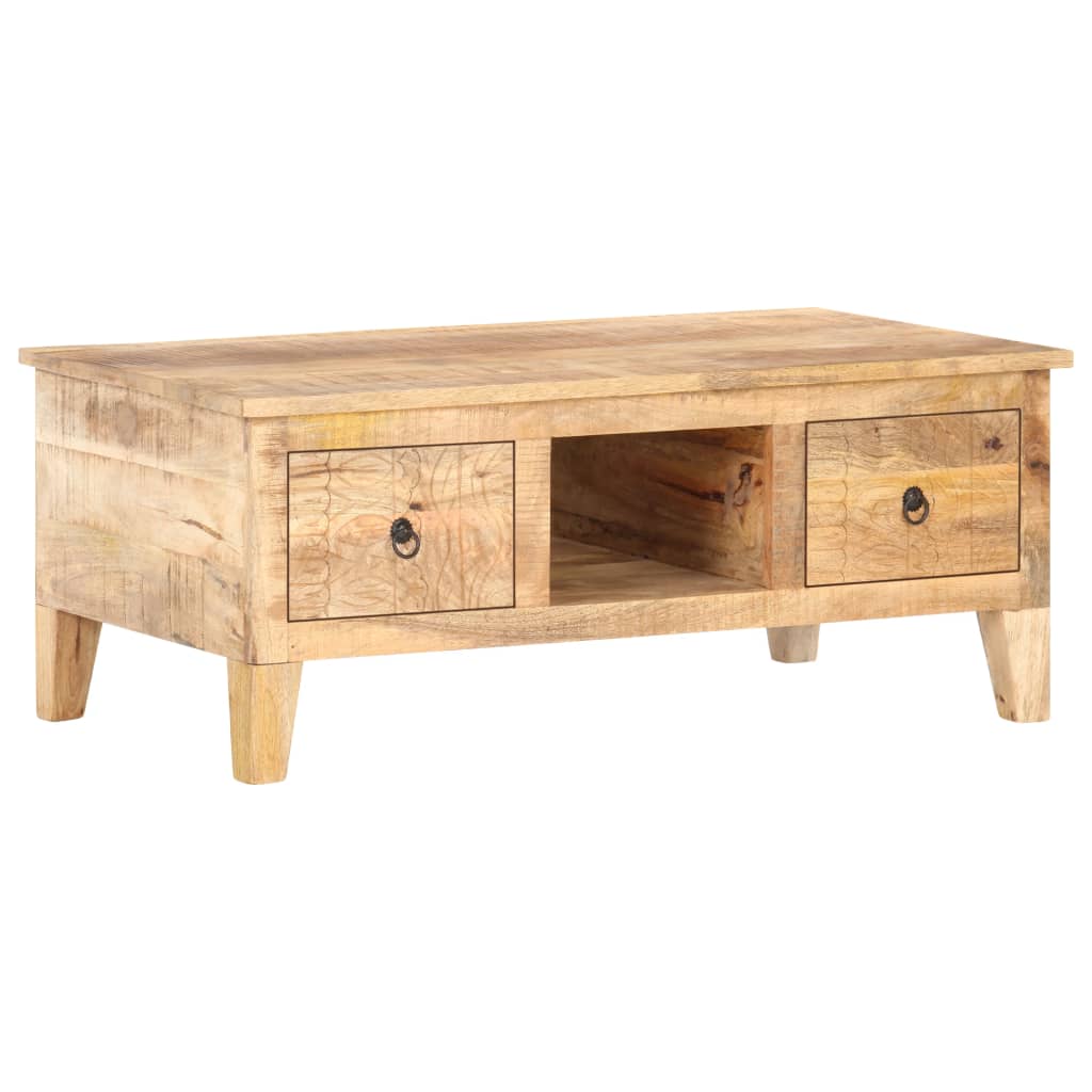 Table basse 100x55x40 cm Bois de manguier brut
