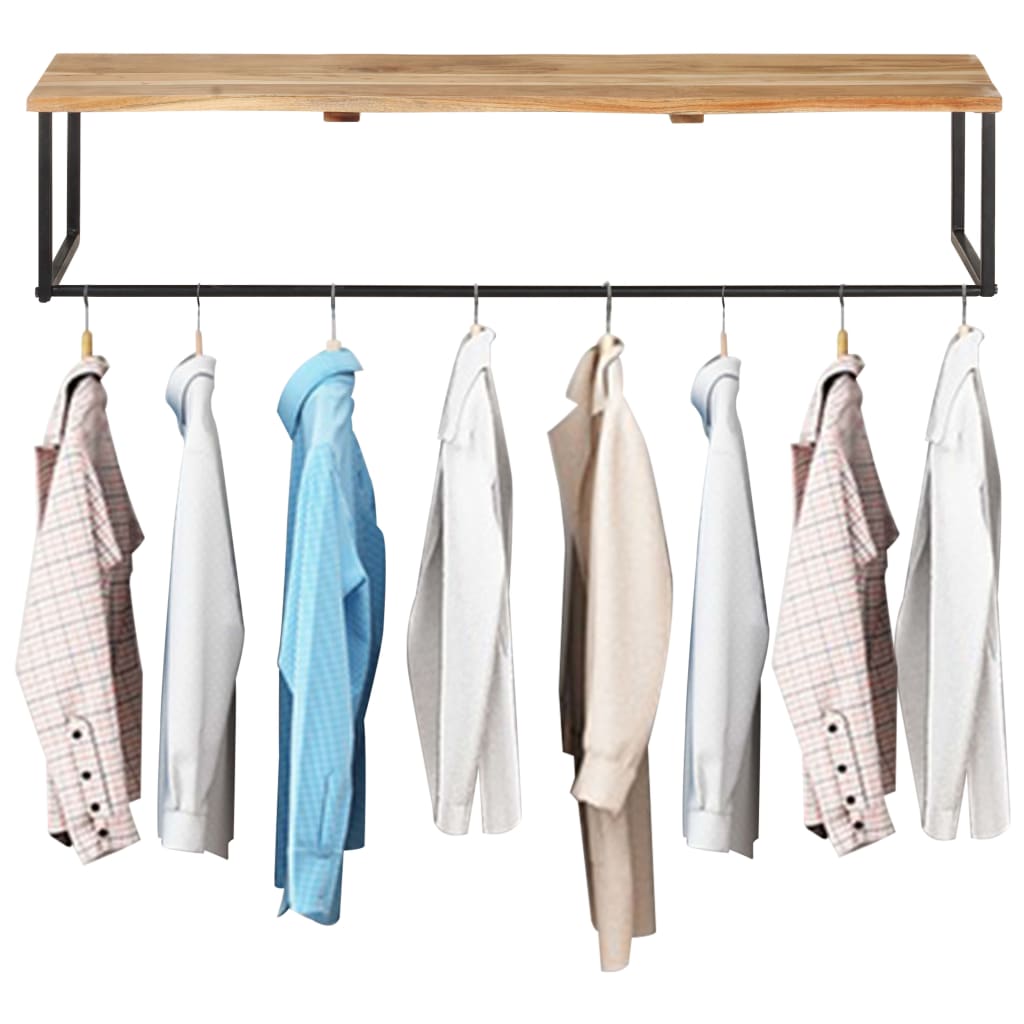 Garderobe mit Naturkante 100x35x22 cm Massivholz Akazie