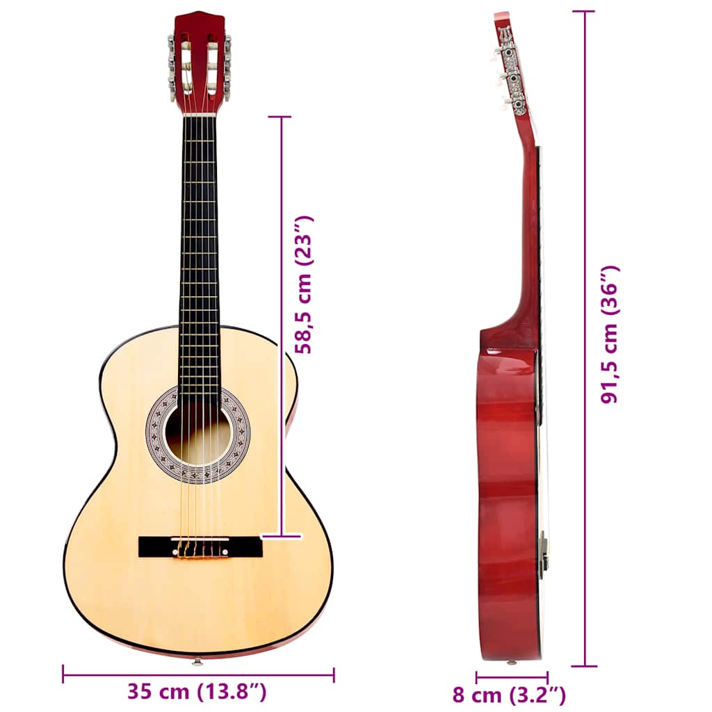 Klassikgitarre für Anfänger mit Tasche 3/4 36"
