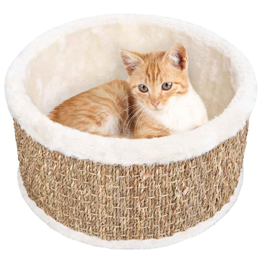 Panier pour chat rond 36 cm en jonc de mer