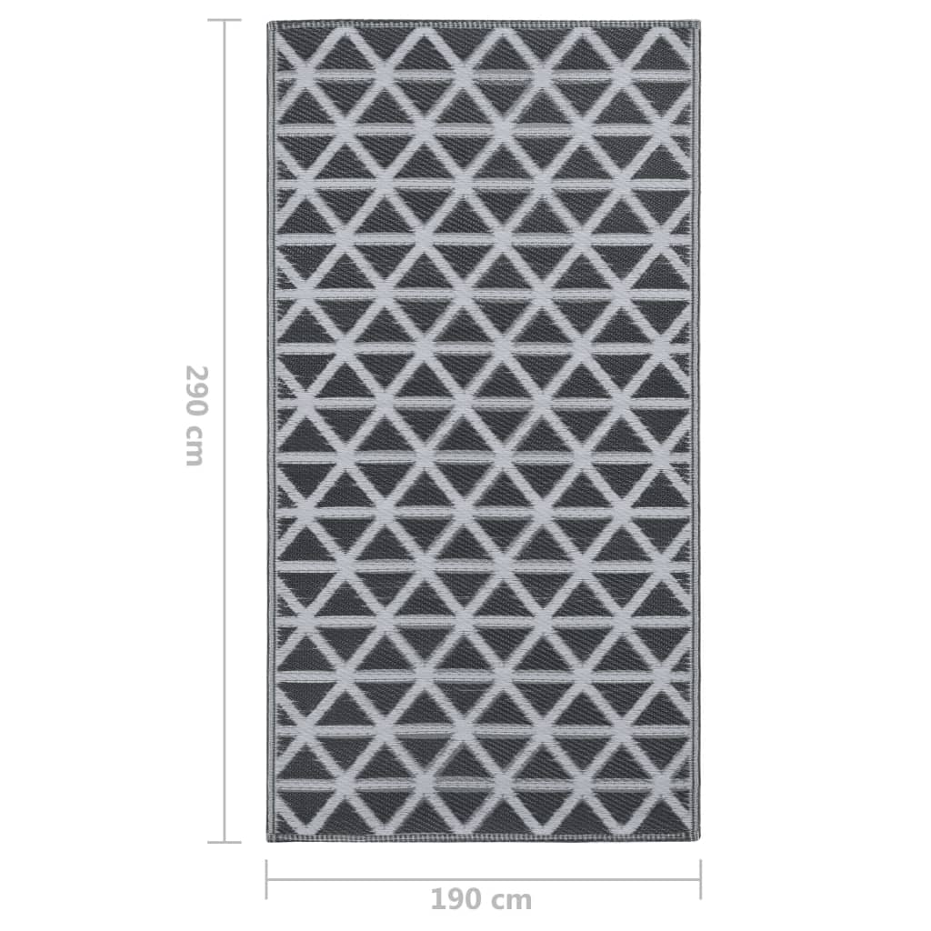 Outdoor-Teppich ARAKIL Schwarz 190x290 cm PP