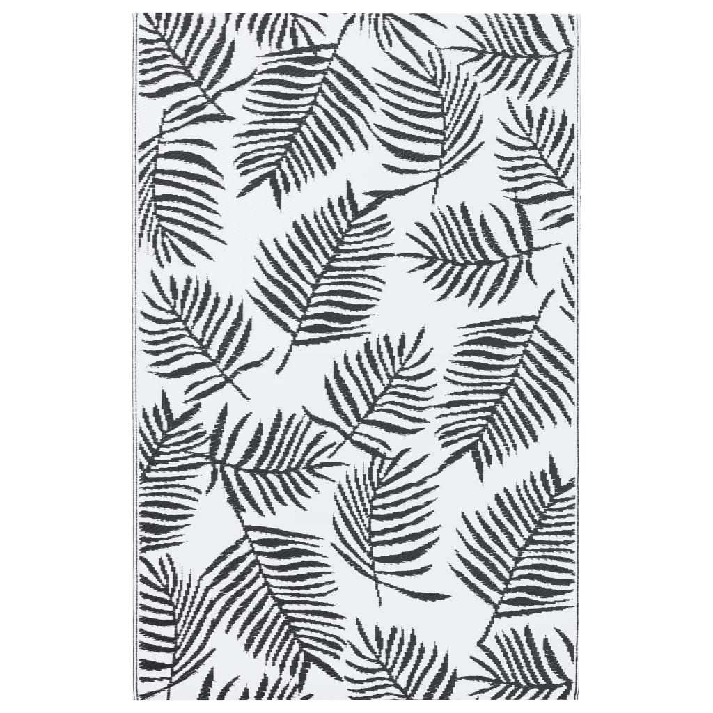 Outdoor-Teppich ARAKIL Weiß und Schwarz 160x230 cm PP