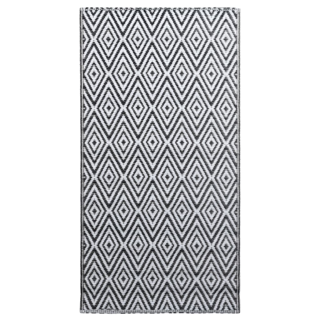Outdoor-Teppich ARAKIL Weiß und Schwarz 80x150 cm PP