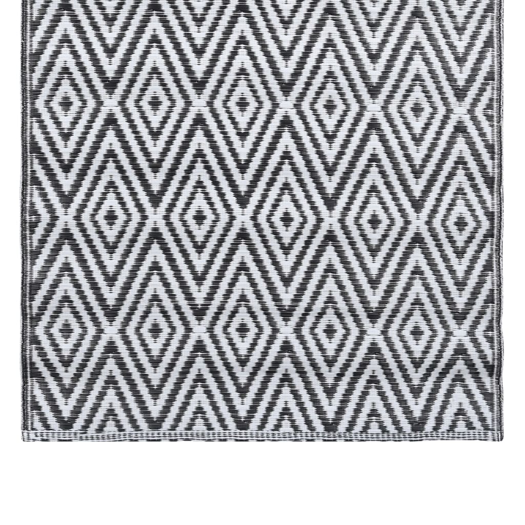 Outdoor-Teppich ARAKIL Weiß und Schwarz 80x150 cm PP
