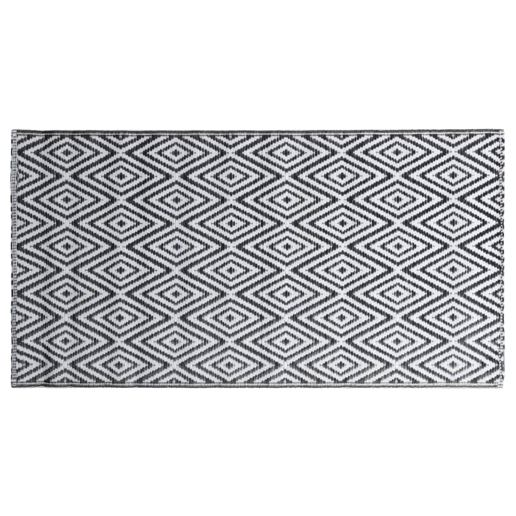 Outdoor-Teppich ARAKIL Weiß und Schwarz 160x230 cm PP