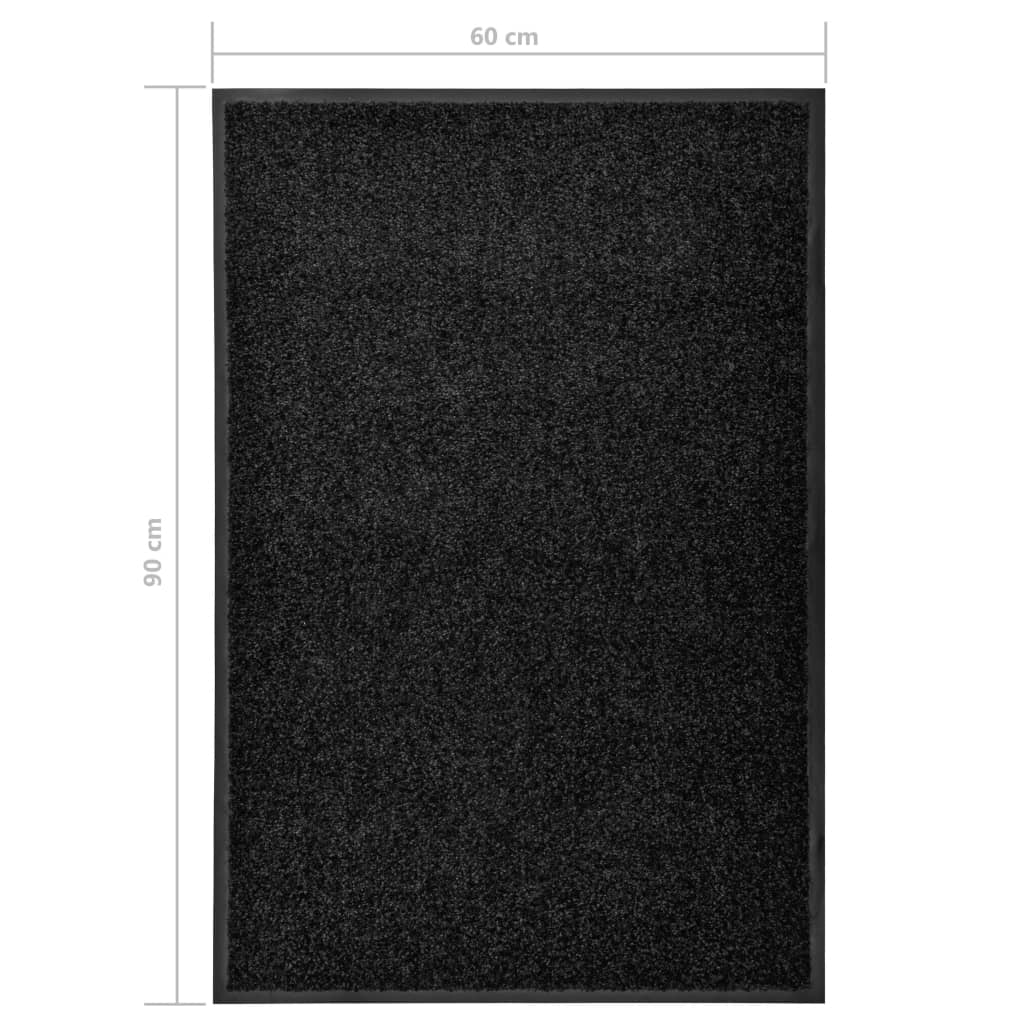 Fußmatte Waschbar Schwarz 60x90 cm