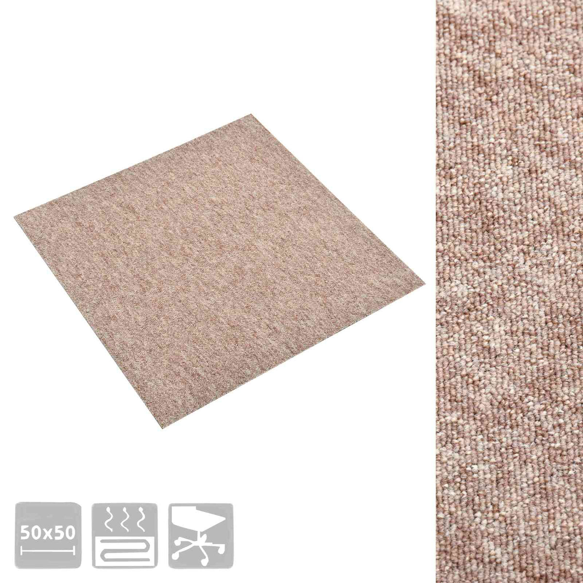 Teppich 20 stk. Beige 50 x 50 cm 100% Polypropylen
