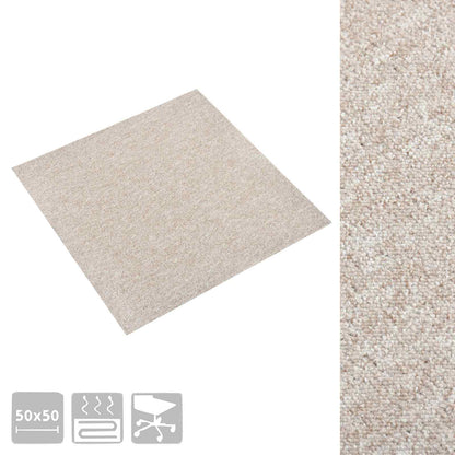 Teppich 20 stk. Hellbeige 50 x 50 cm 100% Polypropylen