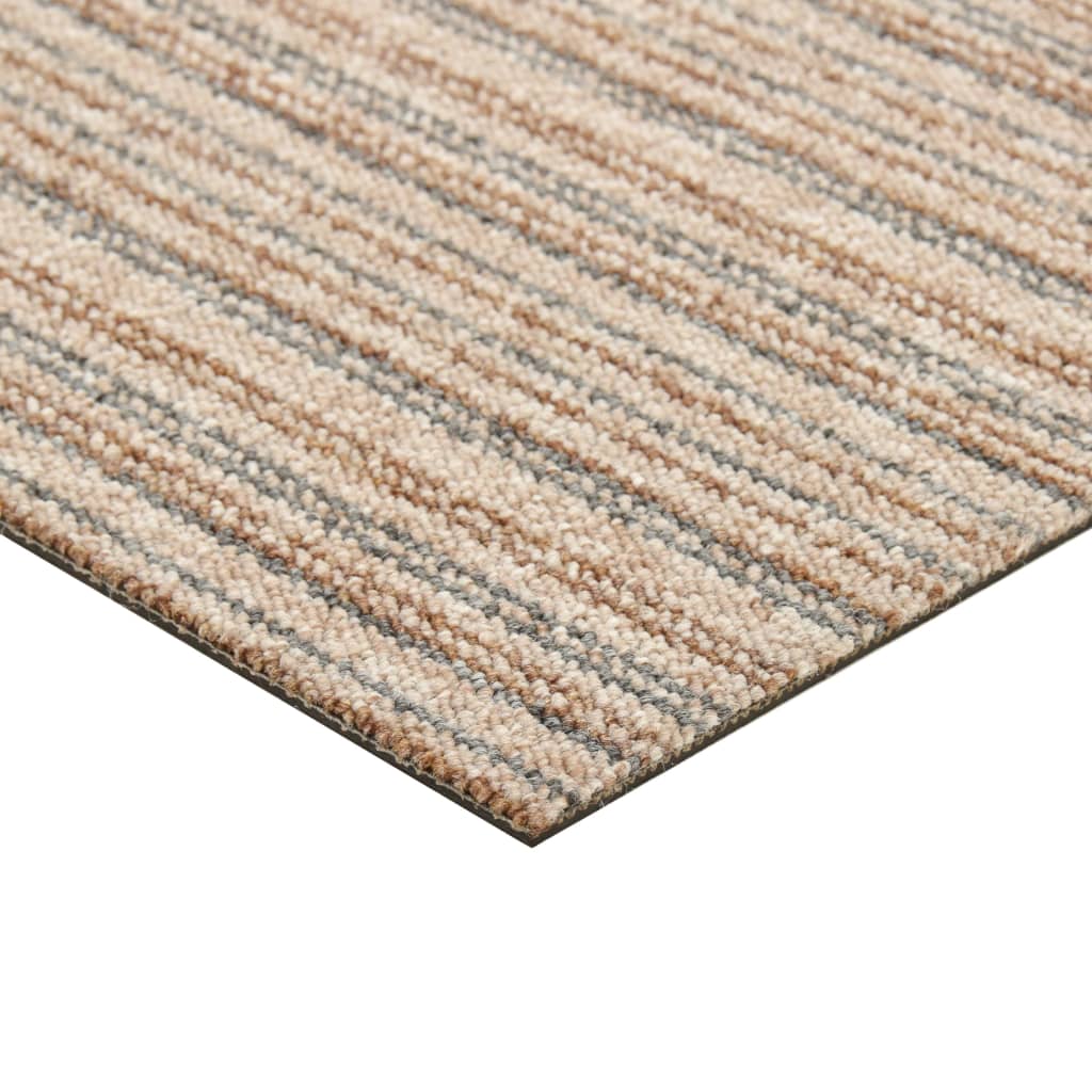 Teppichfliesen 20 Stk. 5 m² 50x50 cm Gestreift Beige