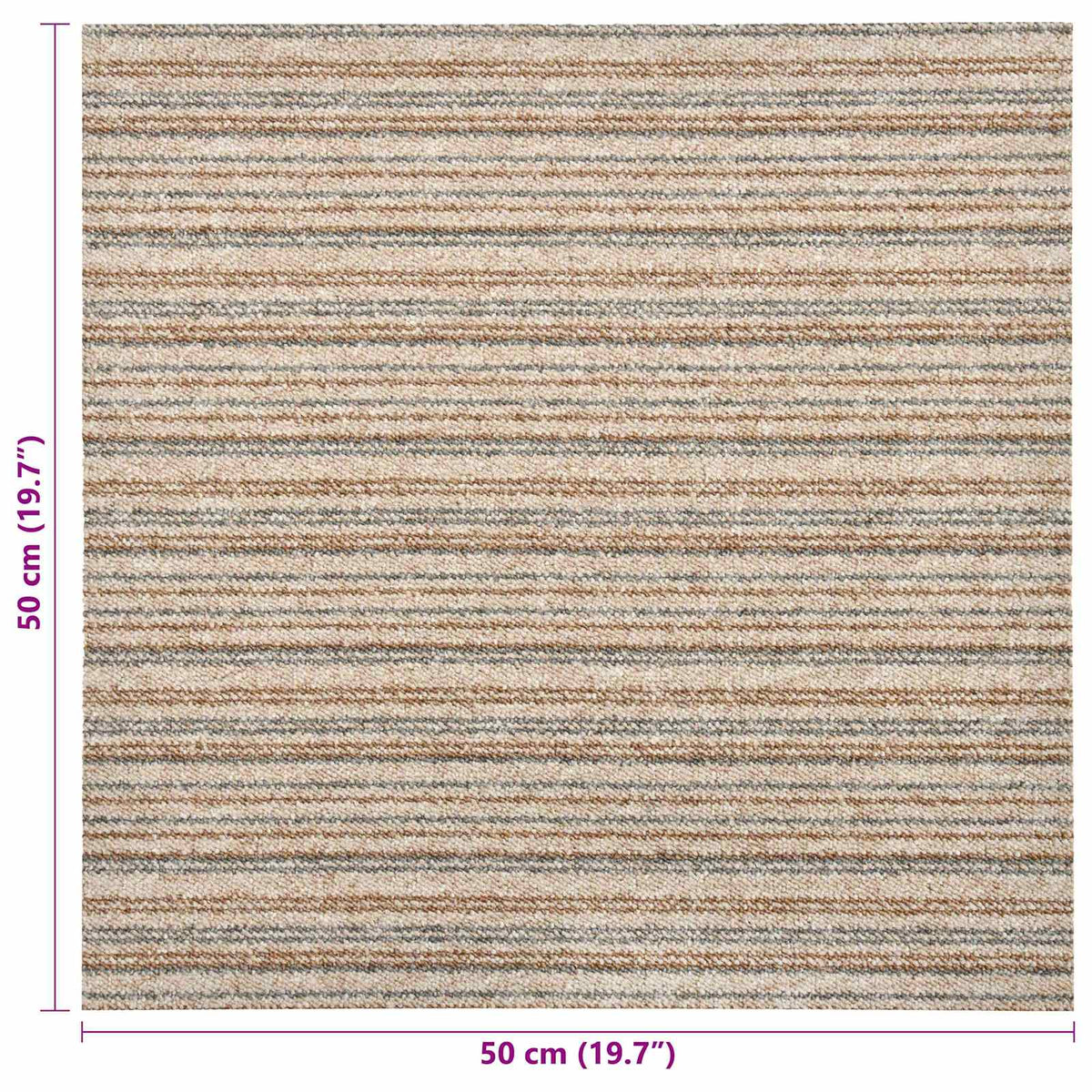 Teppich 20 stk. Gestreiftes Beige 50 x 50 cm 100% Polypropylen