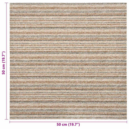 Teppich 20 stk. Gestreiftes Beige 50 x 50 cm 100% Polypropylen