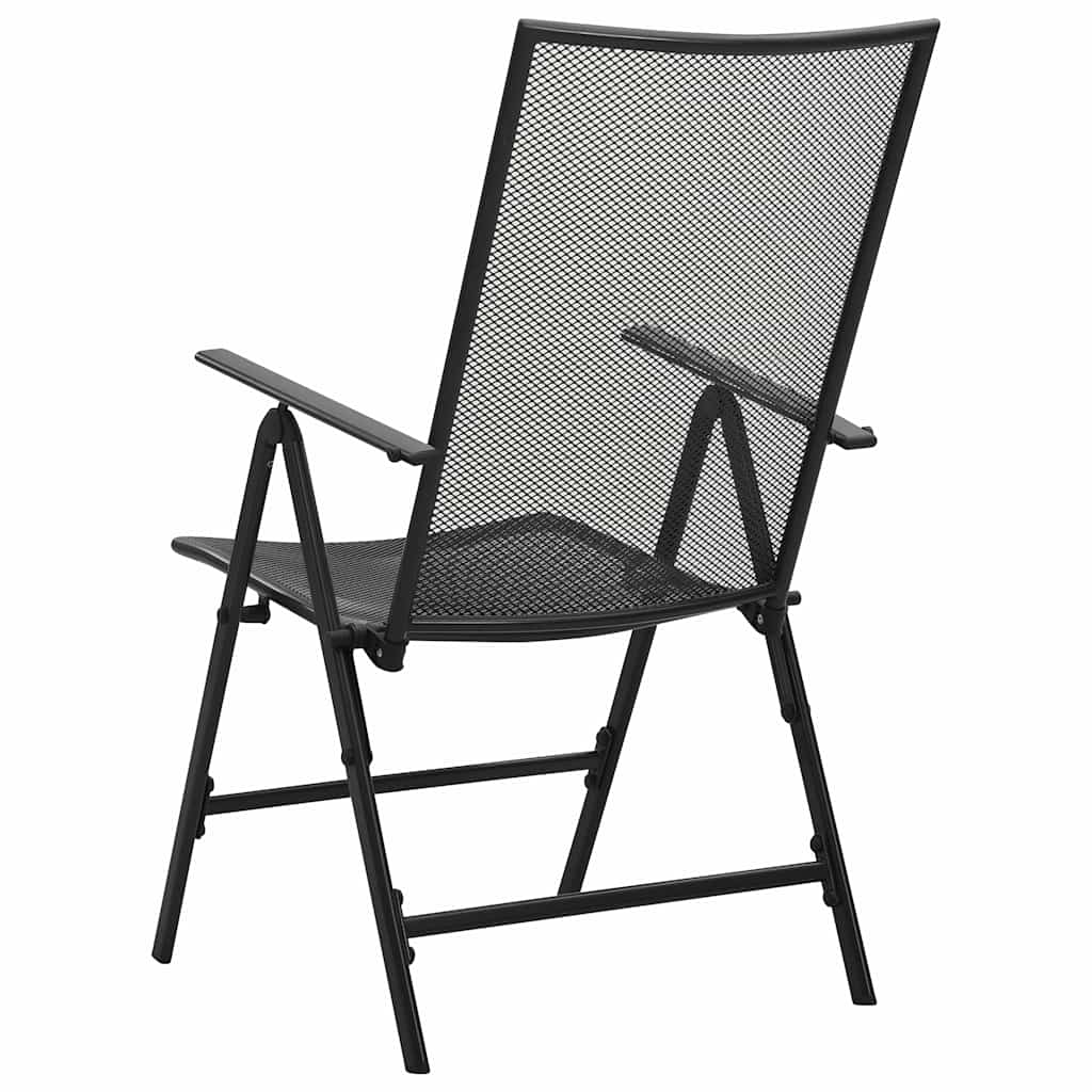 Netzklappstühle, 4 Stück, Stahl, Anthrazit