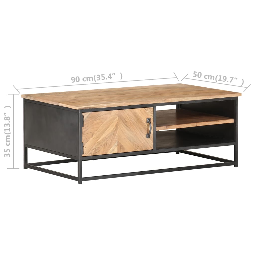 Couchtisch 90x50x35 cm Massivholz Akazie