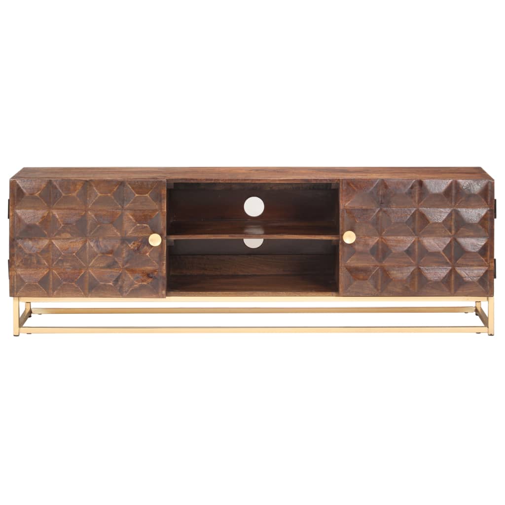 TV-Schrank 124 x 29 x 45 cm, massives Mangoholz