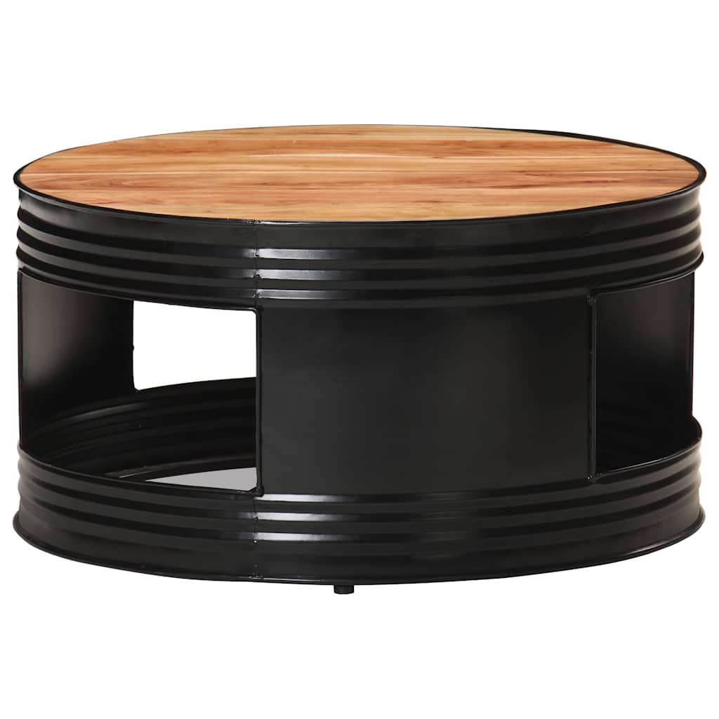 Couchtisch Schwarz 68x68x36 cm Akazie Massivholz