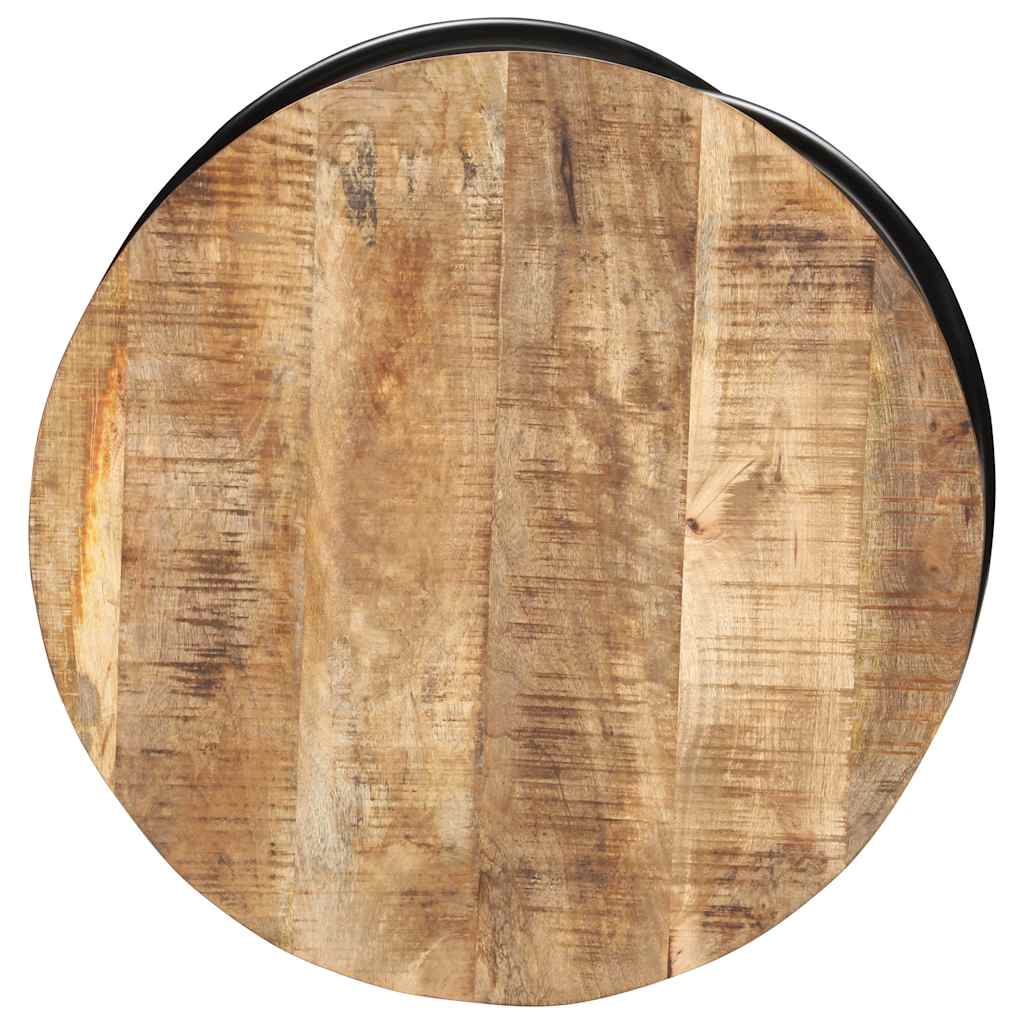 Couchtisch Schwarz 60x60x40 cm Raues Mango-Massivholz