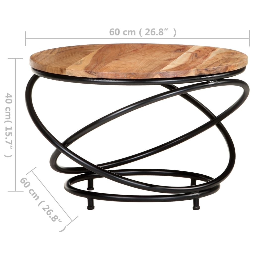 Couchtisch 60x60x40 cm Massivholz Akazie