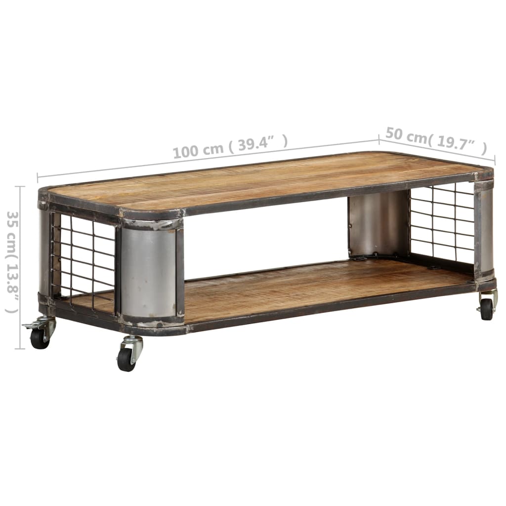 Couchtisch 100x50x35 cm Massivholz Mango