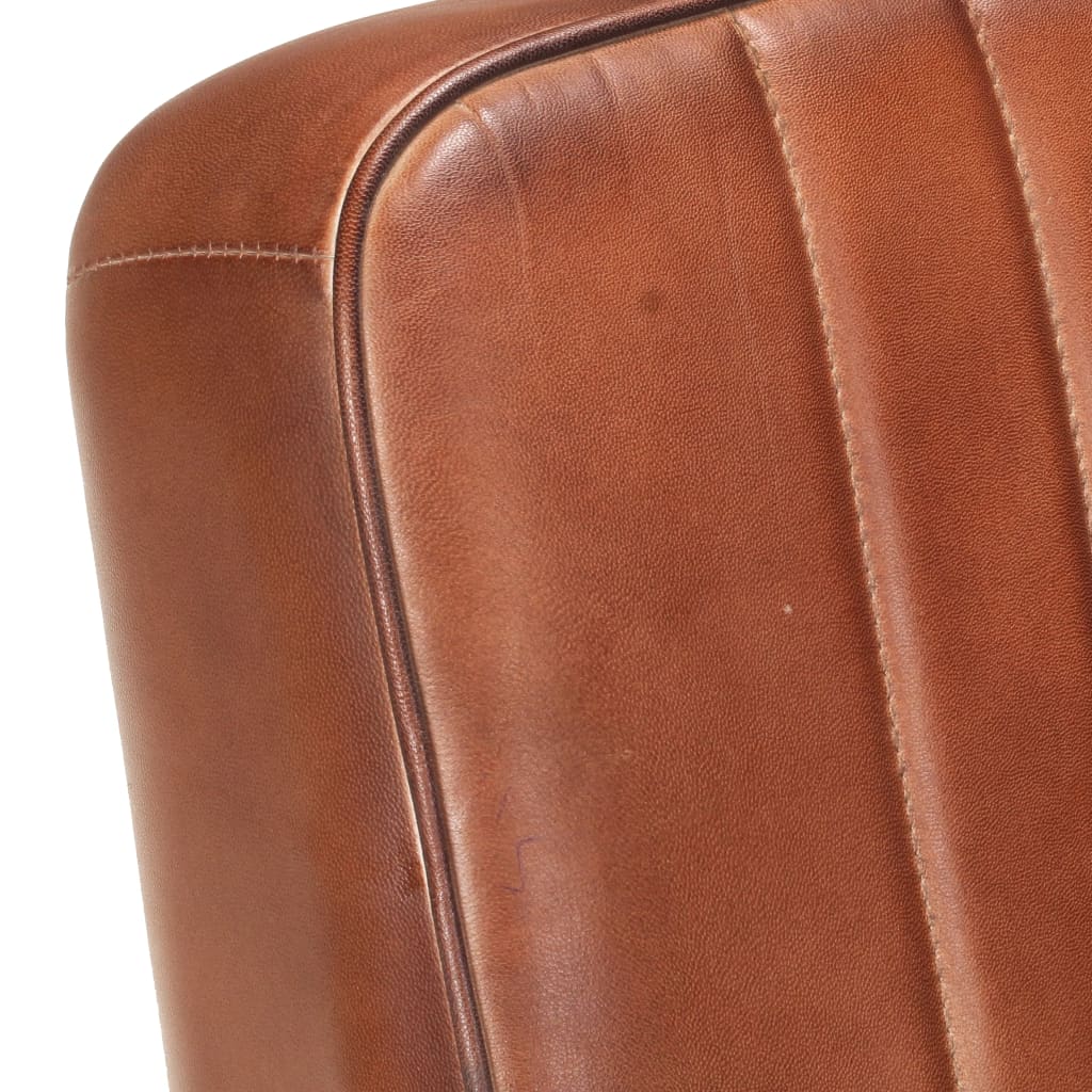 Freischwinger Sessel Braun Echtleder