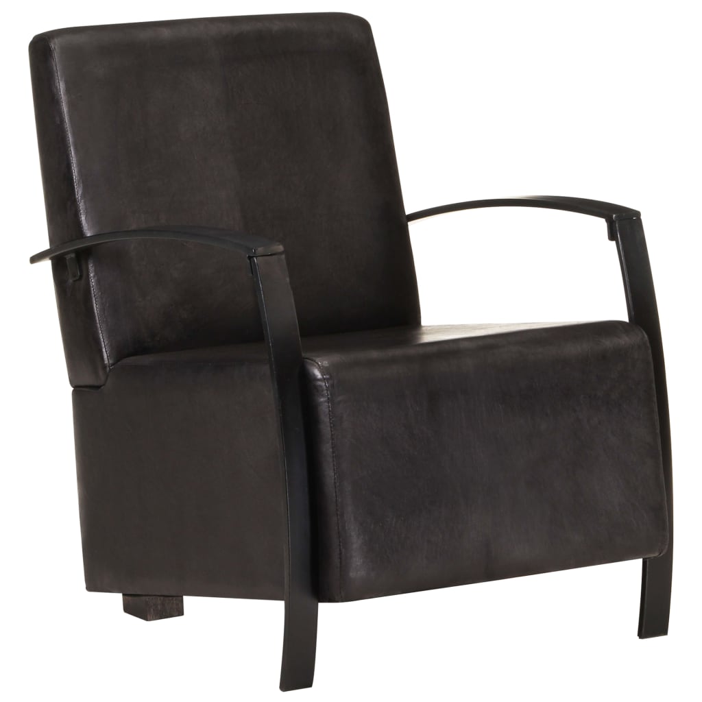 Sessel Schwarz Echtleder
