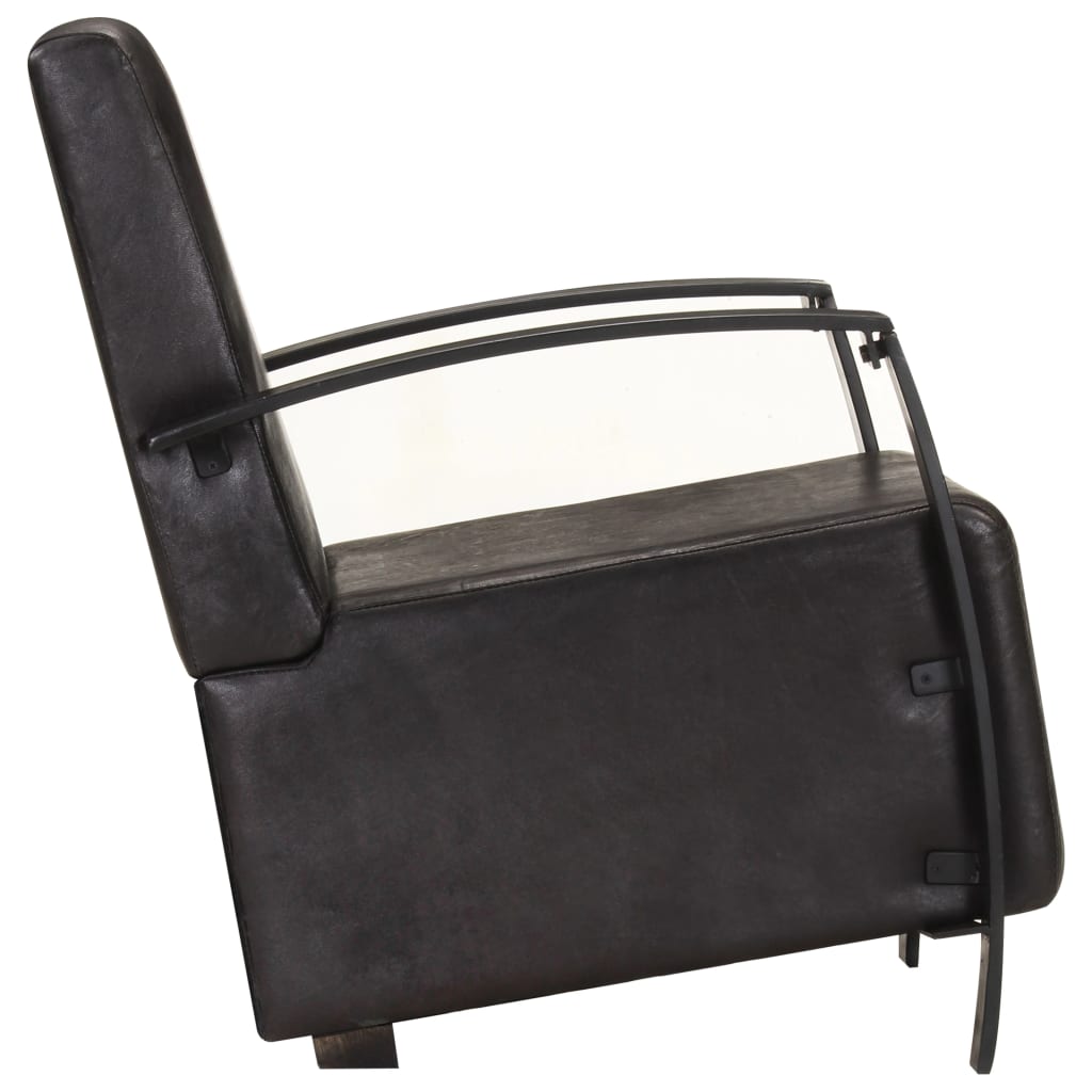 Sessel Schwarz Echtleder