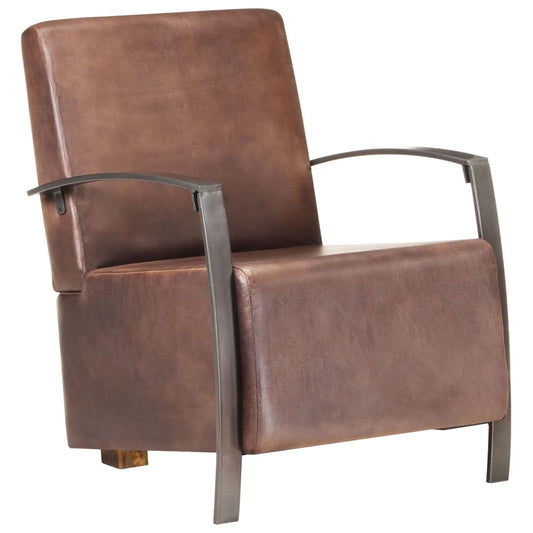 Sessel Distressed Braun Echtleder