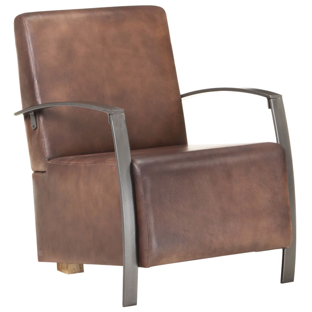 Sessel Distressed Braun Echtleder
