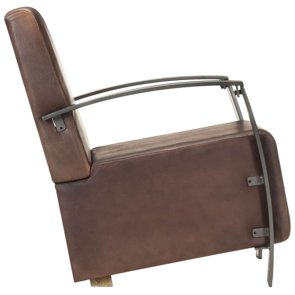 Sessel Distressed Braun Echtleder