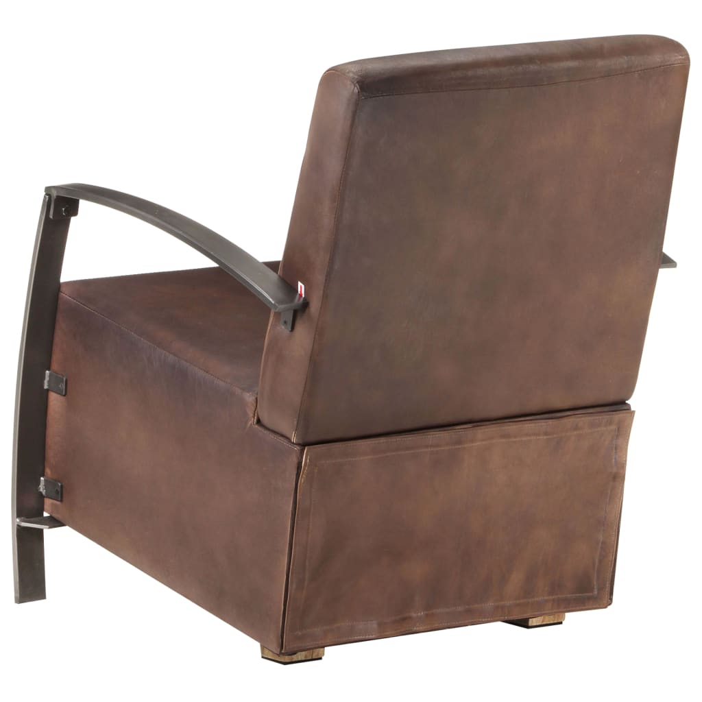 Sessel Distressed Braun Echtleder