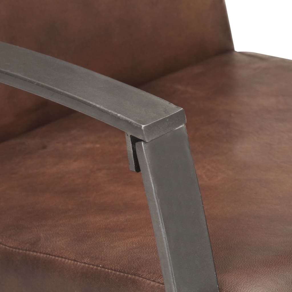 Sessel Distressed Braun Echtleder