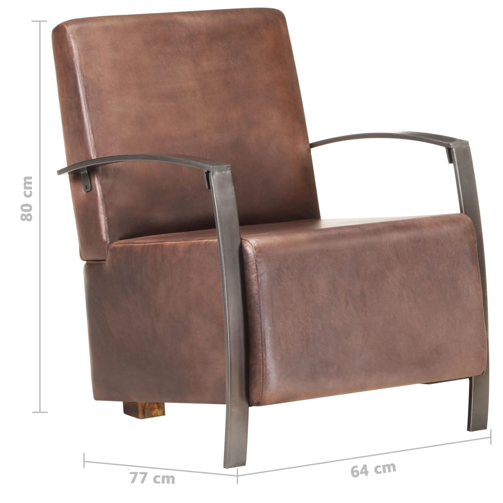 Sessel Distressed Braun Echtleder