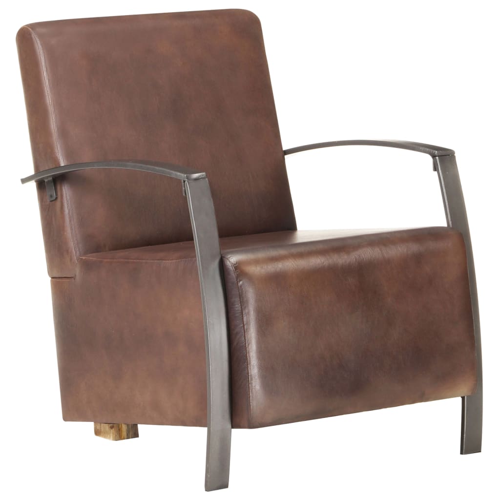 Sessel Distressed Braun Echtleder