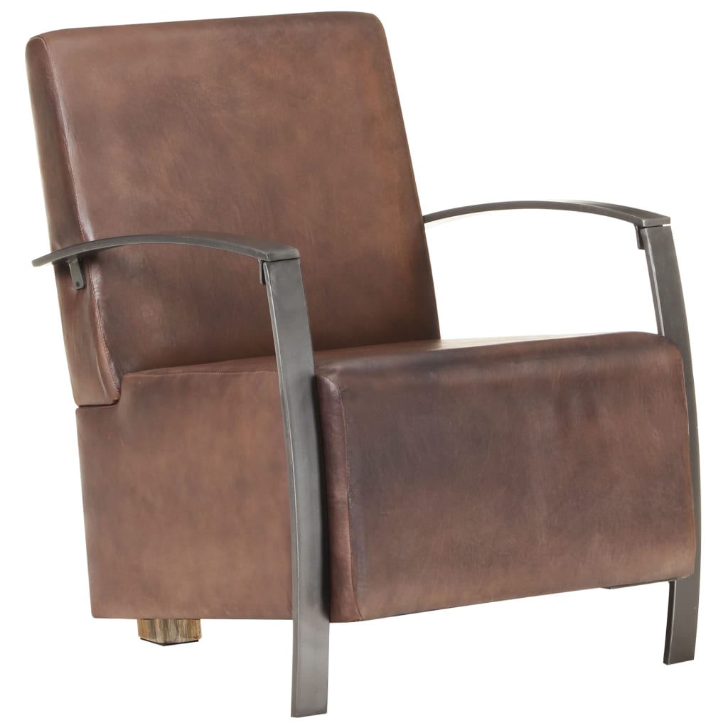 Sessel Distressed Braun Echtleder