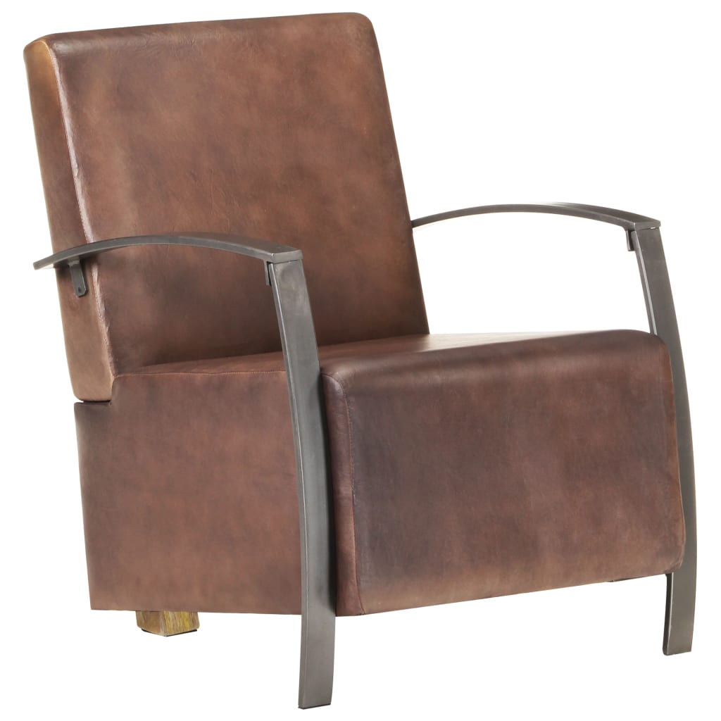 Sessel Distressed Braun Echtleder